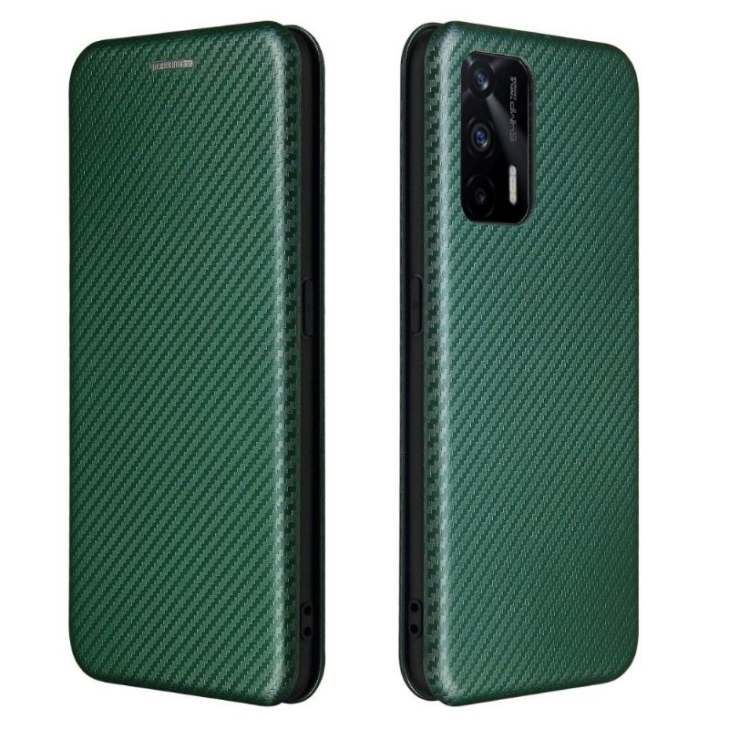 Lederhüllen Für Realme GT 5G Schutzhülle Kunstleder Im Kohlefaser-stil