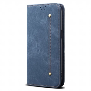 Flip Case Für Oppo Reno 14 Pro 5g Denim-stoff