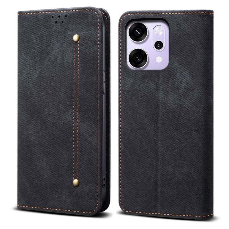 Flip Case Für Oppo Reno 14 Pro 5g Denim-stoff