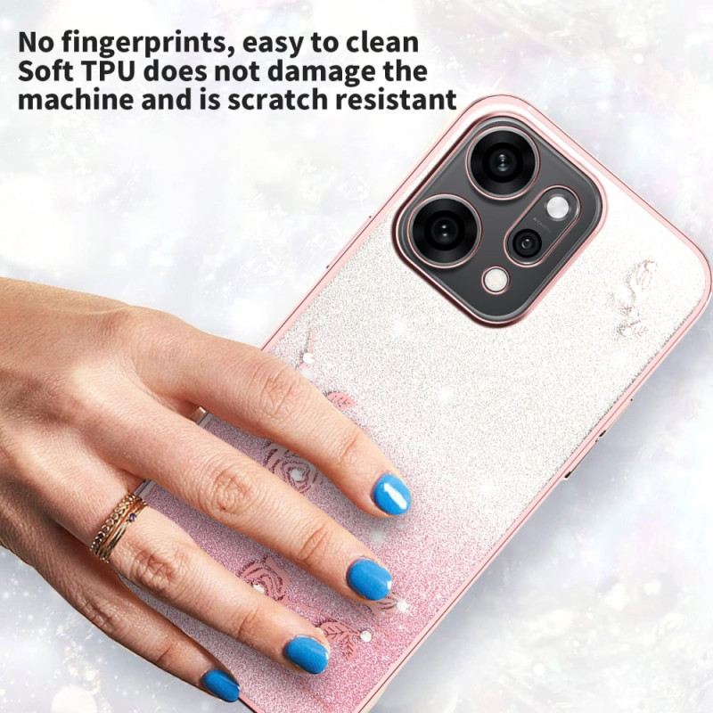 Hülle Oppo Reno 14 Pro 5g Blumen Und Strasssteine