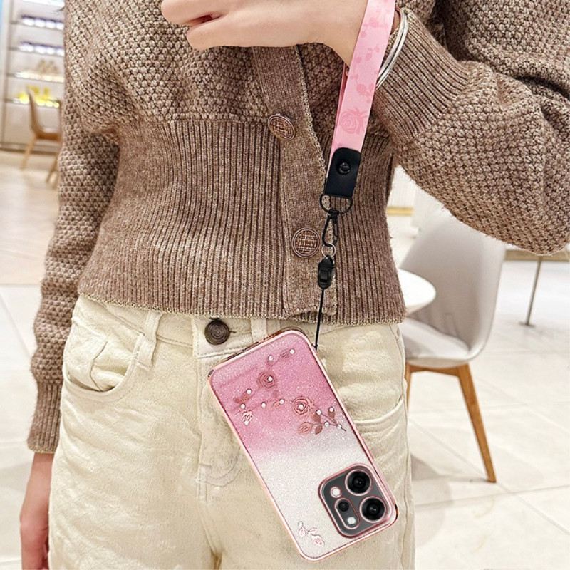 Hülle Oppo Reno 14 Pro 5g Strasssteine Blumen