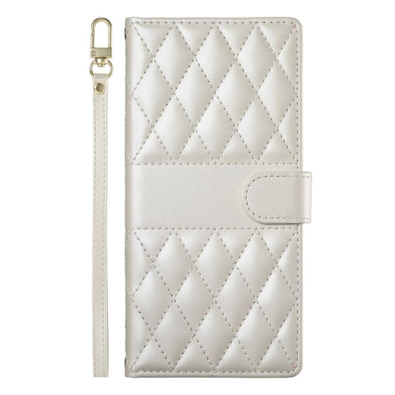 Lederhüllen Für Oppo Reno 14 Pro 5g Gesteppt Mit Riemen Und Schulterriemen