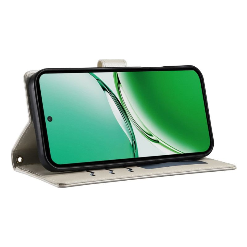 Lederhüllen Für Oppo Reno 14 Pro 5g Gesteppt Mit Riemen Und Schulterriemen