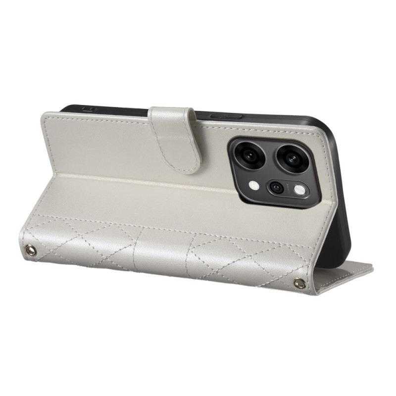 Lederhüllen Für Oppo Reno 14 Pro 5g Gesteppt Mit Riemen Und Schulterriemen