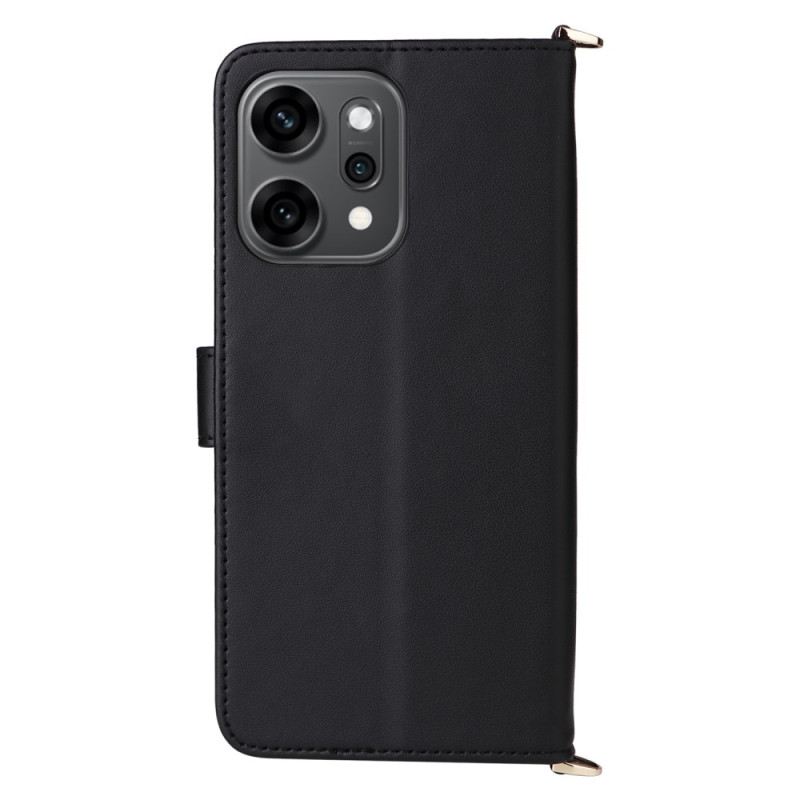 Lederhüllen Oppo Reno 14 Pro 5g Gesteppt Mit Trageriemen Und Handschlaufe