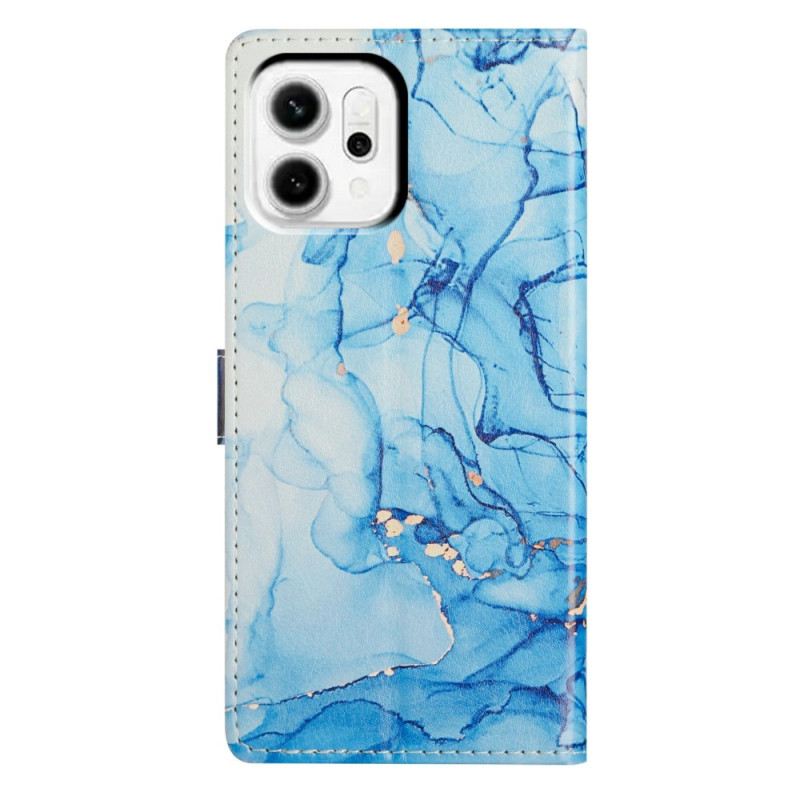 Lederhüllen Oppo Reno 14 Pro 5g Handyhülle Blauer Marmor