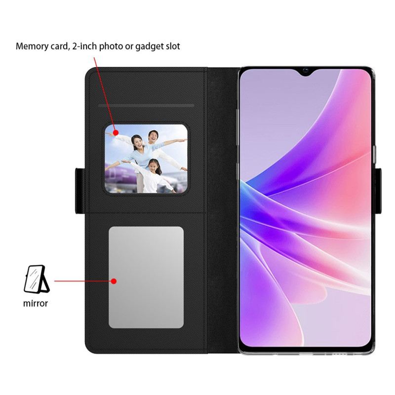 Lederhüllen Oppo Reno 14 Pro 5g Spiegel Und Herausnehmbarer Kartenhalter