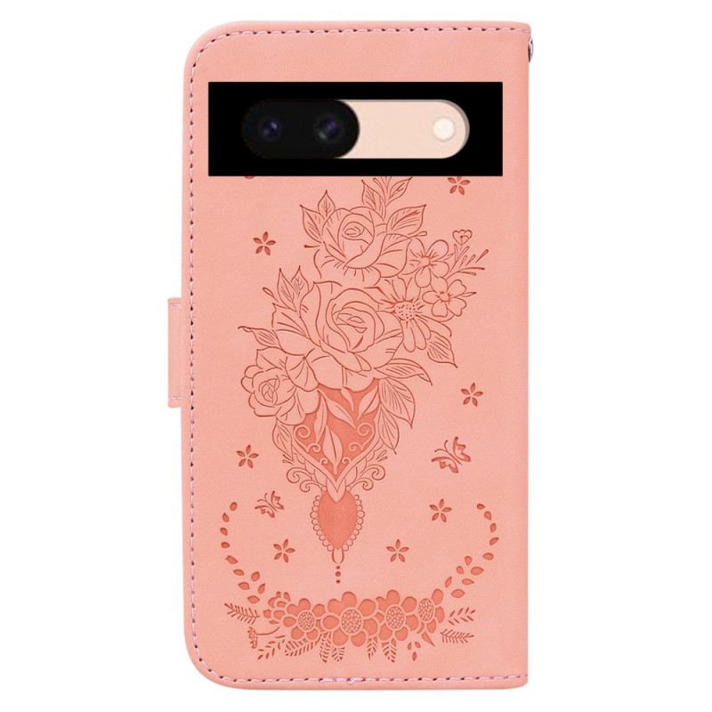 Lederhüllen Google Pixel 8a Handyhülle Riemenrosen