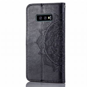 Flip Case Für Samsung Galaxy S10e Mandala Aus Geprägtem Kunstleder