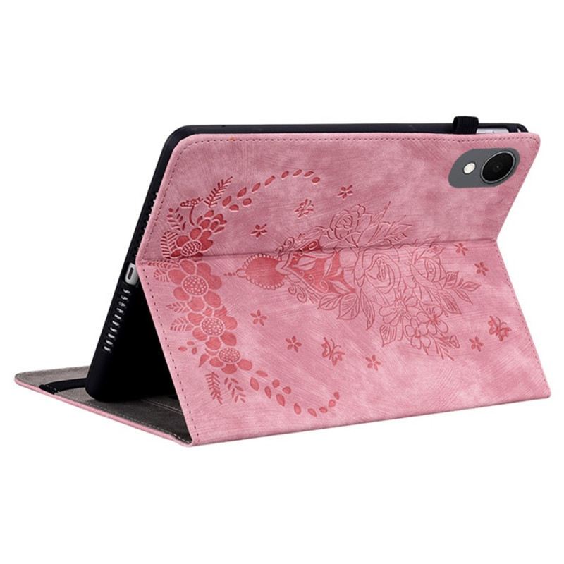 Case Für Samsung Galaxy Tab S11 Blumenmuster In Wildlederoptik