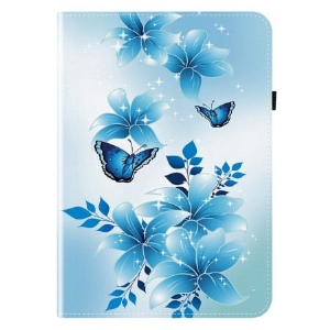 Case Samsung Galaxy Tab S11 Handyhülle Schmetterlinge Und Blaue Blumen