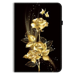 Case Samsung Galaxy Tab S11 Schmetterlinge Und Goldene Rosen