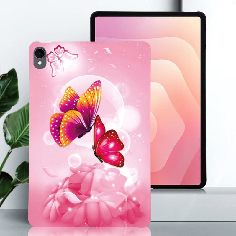 Hülle Für Samsung Galaxy Tab S11 Rosa Schmetterlinge