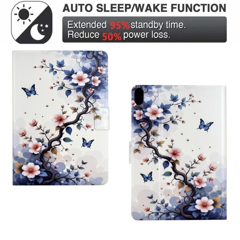 Lederhüllen Für Samsung Galaxy Tab S11 Blumen Und Schmetterlinge