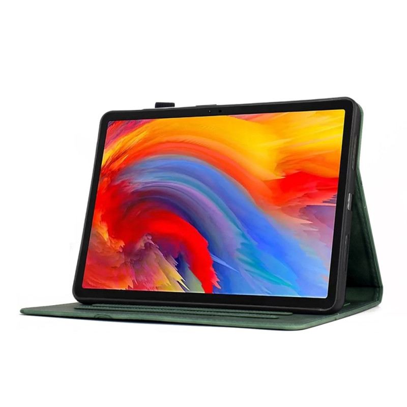 Lederhüllen Für Samsung Galaxy Tab S11 Pflanzenmuster In Wildlederoptik