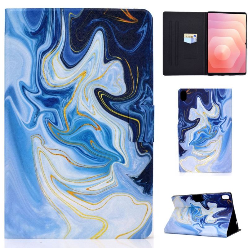 Lederhüllen Samsung Galaxy Tab S11 Handyhülle Blauer Marmor