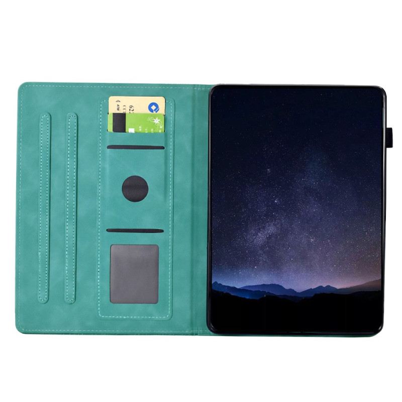 Lederhüllen Samsung Galaxy Tab S11 Handyhülle Katzenmotiv In Wildlederoptik