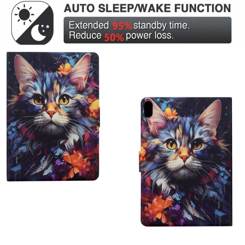 Lederhüllen Samsung Galaxy Tab S11 Handyhülle Künstlerische Katze