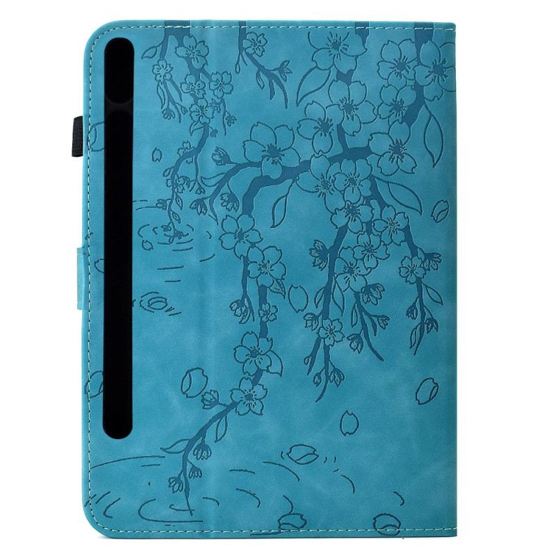 Lederhüllen Samsung Galaxy Tab S11 Handyhülle Wildleder-blumenmuster