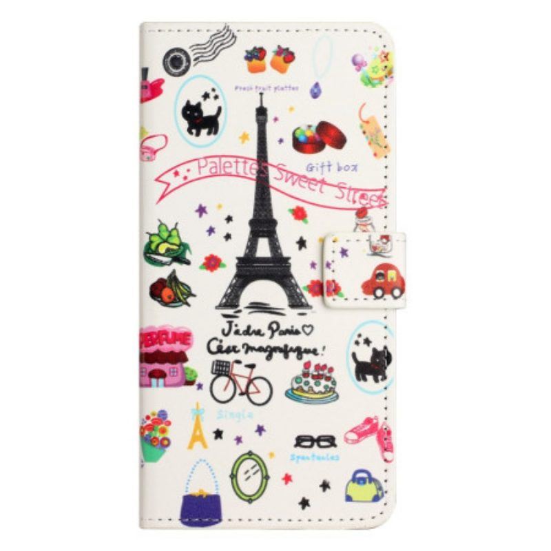 Flip Case Für Samsung Galaxy A14 / A14 5G Ich Liebe Paris