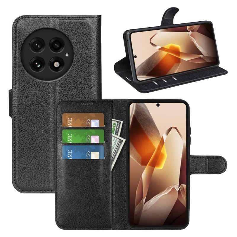 Lederhüllen Oneplus 13 Klassisches Litschi-kunstleder