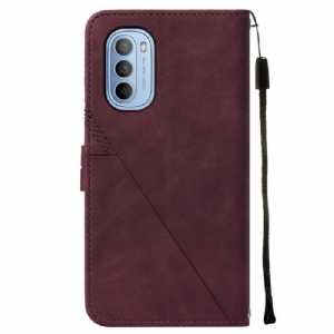 Lederhüllen Für Motorola Moto G31 / Moto G41 Geometrisches Design In Lederoptik