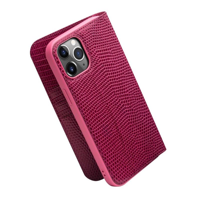 Flip Case Für iPhone 12 Pro Max Echtleder Mit Krokodileffekt
