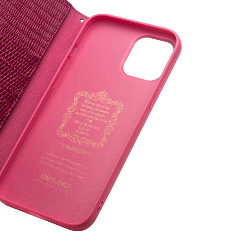 Flip Case Für iPhone 12 Pro Max Echtleder Mit Krokodileffekt