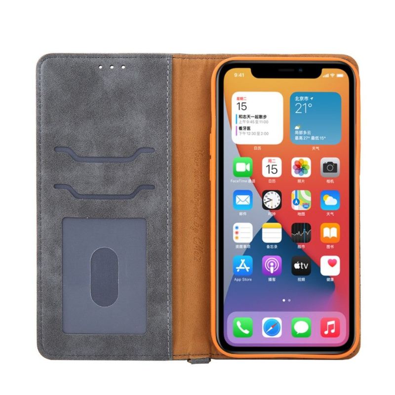 Flip Case Für iPhone 12 Pro Max Leinwand Aus Kunstleder
