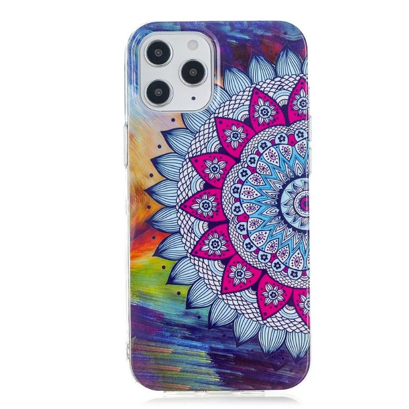 Handyhülle Für iPhone 12 Pro Max Leuchtendes Buntes Mandala