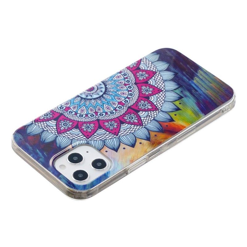 Handyhülle Für iPhone 12 Pro Max Leuchtendes Buntes Mandala