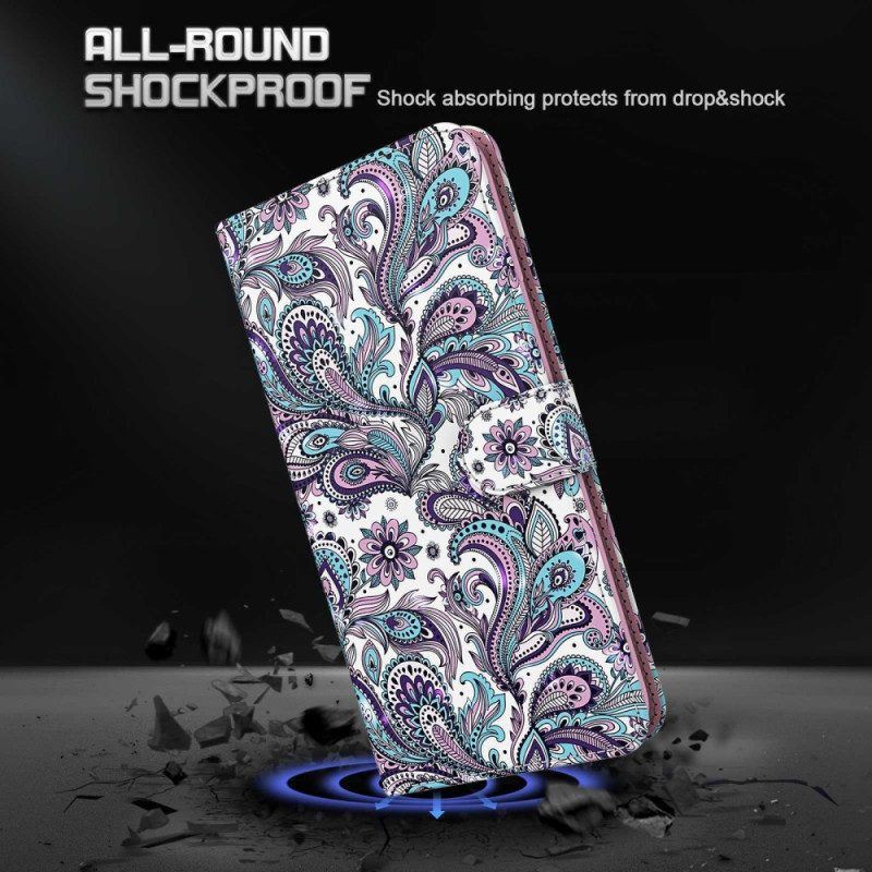 Lederhüllen Für Oppo A54 5G / A74 5G Paisley