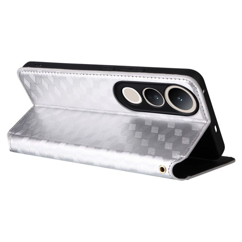 Flip Case Für Vivo V50 Lite 5g Rautenmuster