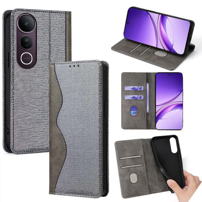Flip Case Vivo V50 Lite 5g Handyhülle Zweifarbige Textur Mit Rfid-schutz