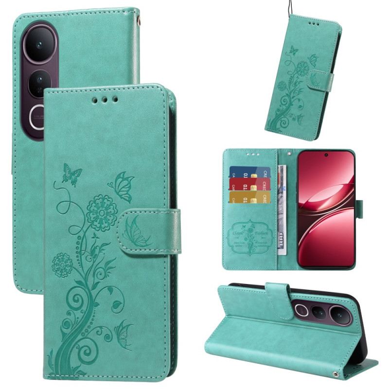 Lederhüllen Für Vivo V50 Lite 5g Blumen-schmetterlingsmuster
