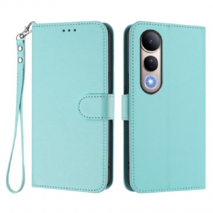 Lederhüllen Für Vivo V50 Lite 5g Glattes Kunstleder Mit Trageband