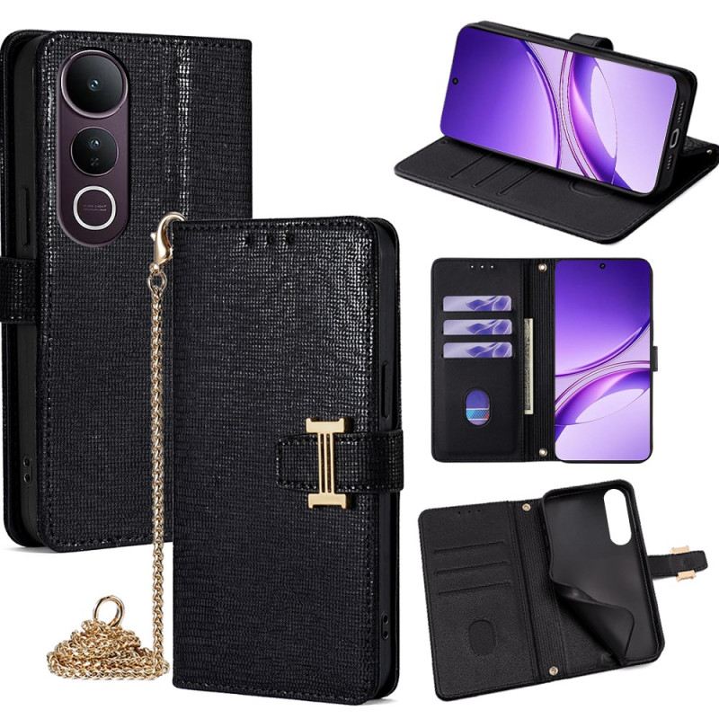 Lederhüllen Vivo V50 Lite 5g Handyhülle Pailletten Mit Kette