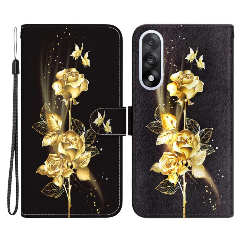 Lederhüllen Für Oneplus Nord 5 Goldene Rosen