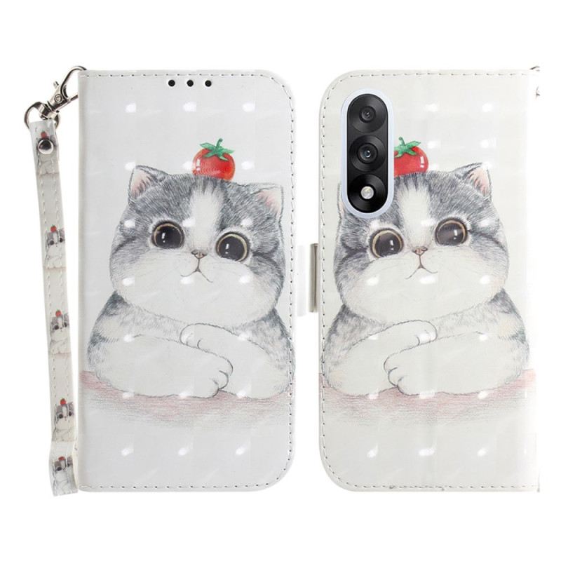 Lederhüllen Für Oneplus Nord 5 Niedliche Katzenriemen