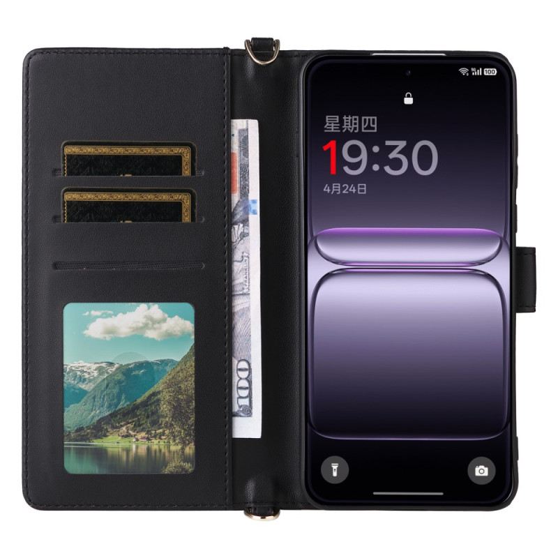 Lederhüllen Oneplus Nord 5 Gesteppt Mit Schultergurt Riemen