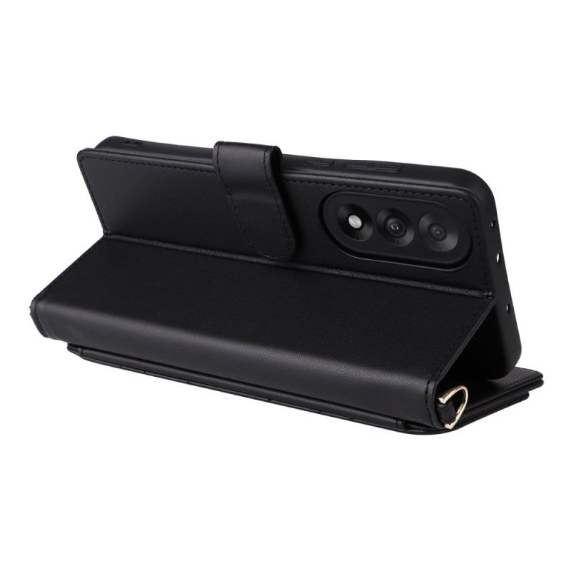 Lederhüllen Oneplus Nord 5 Gesteppt Mit Schultergurt Riemen