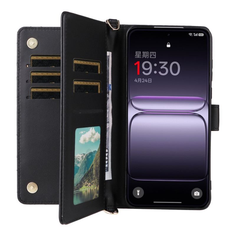 Lederhüllen Oneplus Nord 5 Gesteppt Mit Schultergurt Riemen