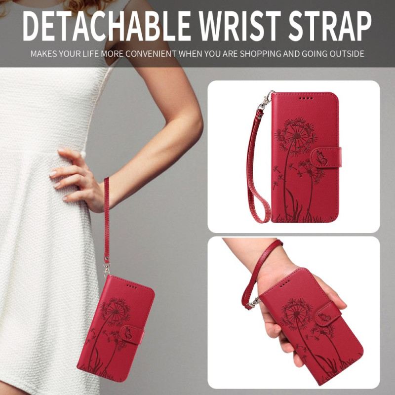 Lederhüllen Oneplus Nord 5 Handyhülle Löwenzahn Mit Riemen