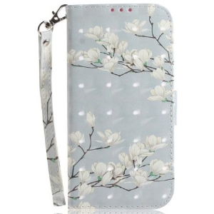 Lederhüllen Oneplus Nord 5 Handyhülle Weiße Riemchenblumen