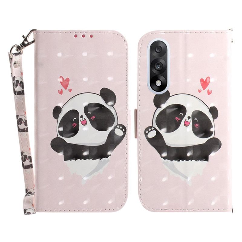 Lederhüllen Oneplus Nord 5 Riemchen-panda-liebe