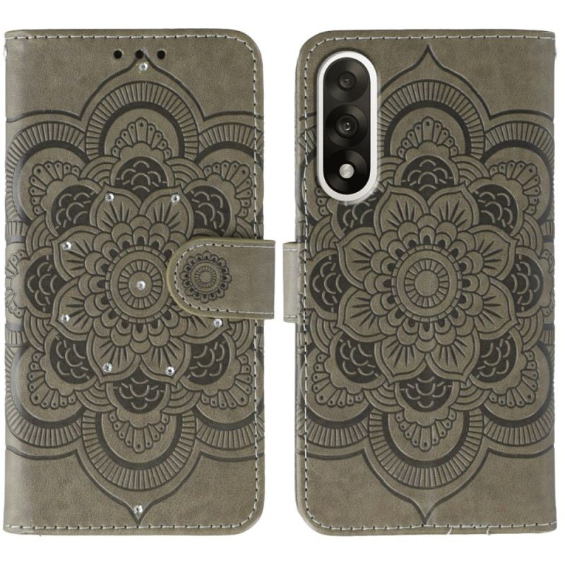 Lederhüllen Oneplus Nord 5 Strass-mandala