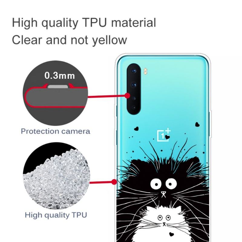 Hülle Für OnePlus Nord Schwarze Und Weiße Katzen
