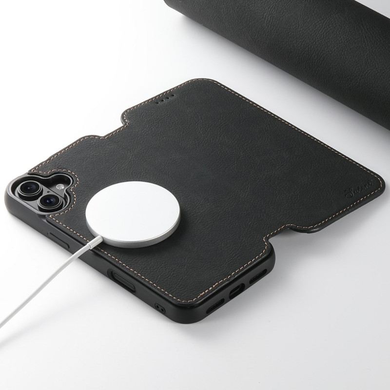 Flip Case Für iPhone 17 Magsafe-kompatibles Leder