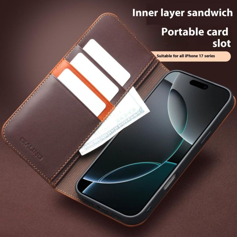 Flip Case Für iPhone 17 Qialino Leder