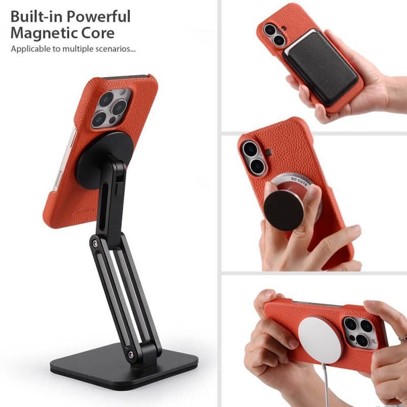 Hülle Für iPhone 17 Kompatibel Mit Magsafe Leder Und Mikrofaser